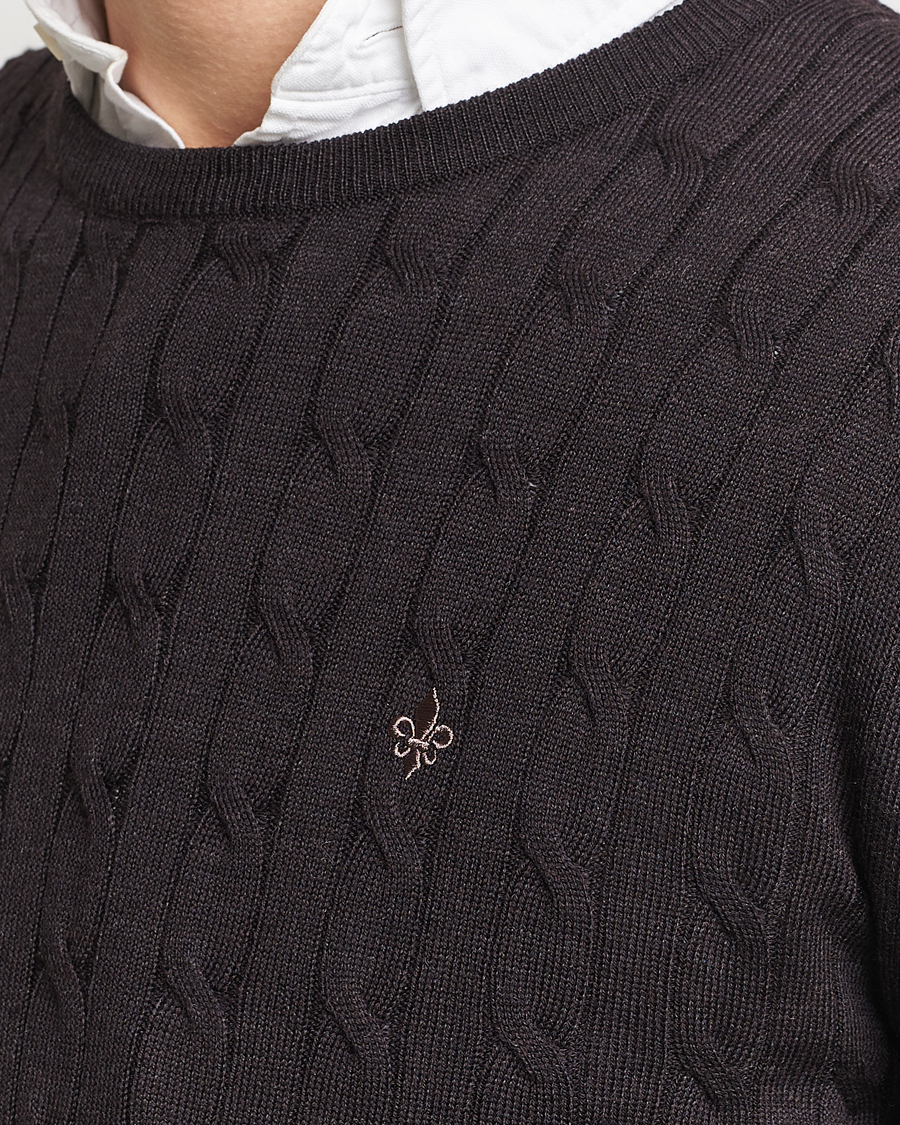 Homme | Pulls Et Tricots | Morris | Merino Cable Crew Neck Brown