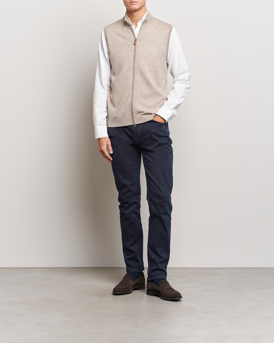 Homme | Pulls Et Tricots | Morris | Merino Zip Vest Khaki