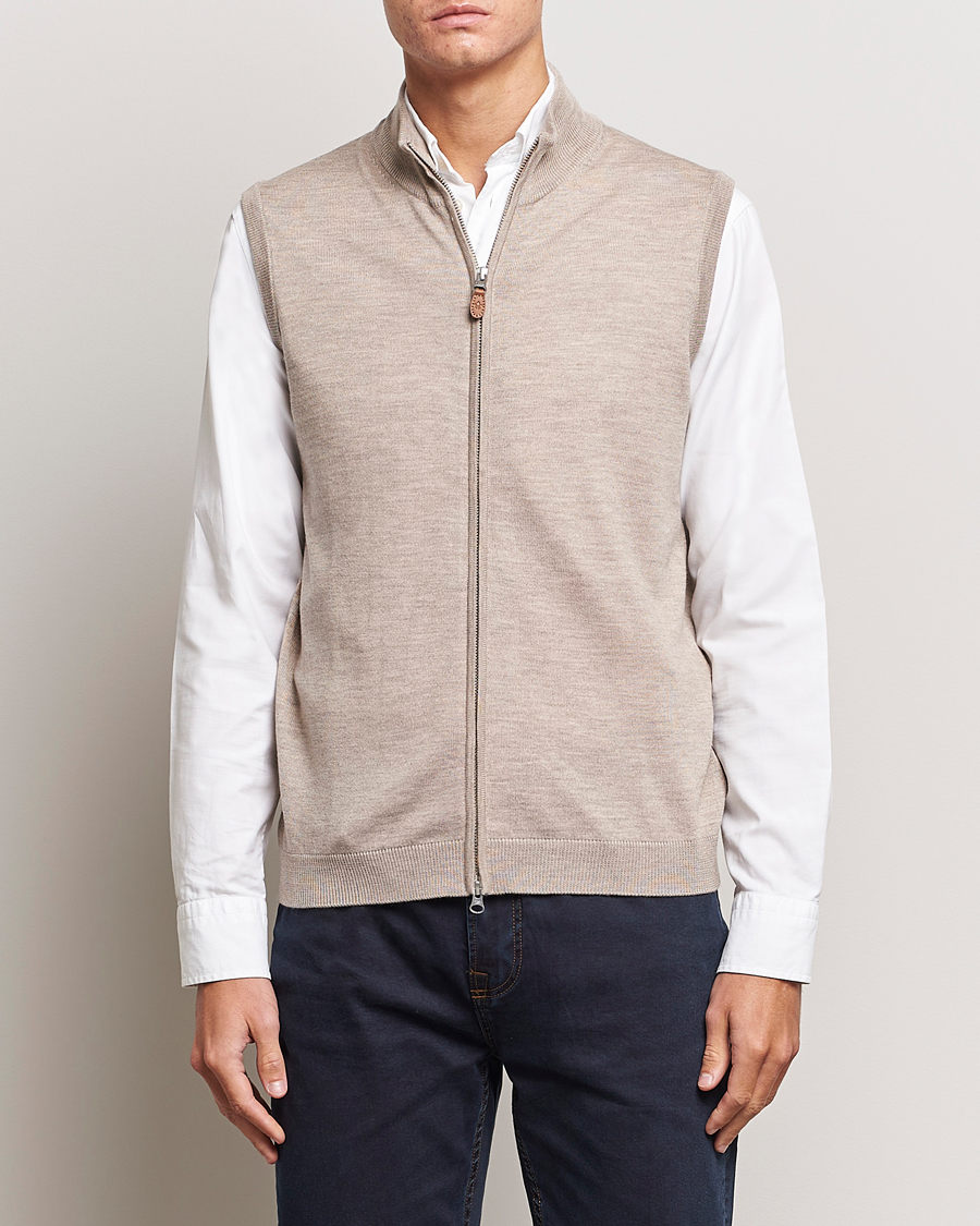 Homme | Pulls Et Tricots | Morris | Merino Zip Vest Khaki