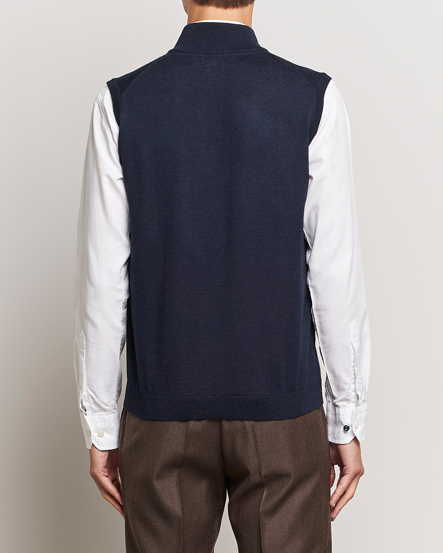 Homme | Pulls Et Tricots | Morris | Merino Zip Vest Navy