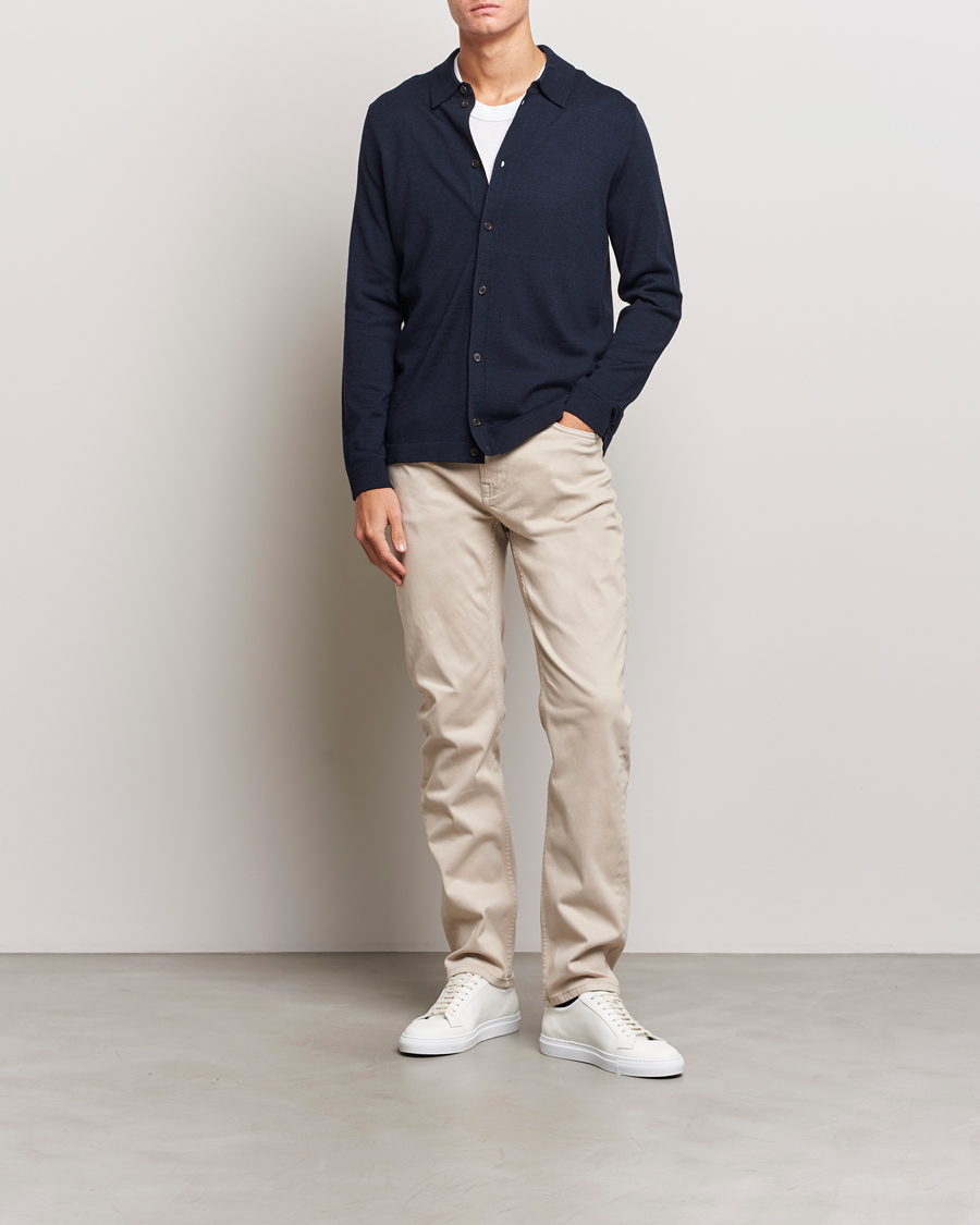 Homme | Pulls Et Tricots | Morris | Merino Knitted Shirt Navy