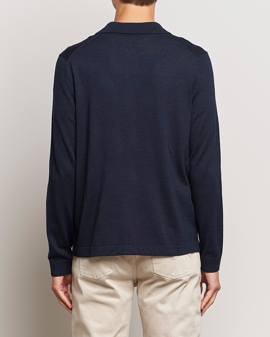 Homme | Pulls Et Tricots | Morris | Merino Knitted Shirt Navy