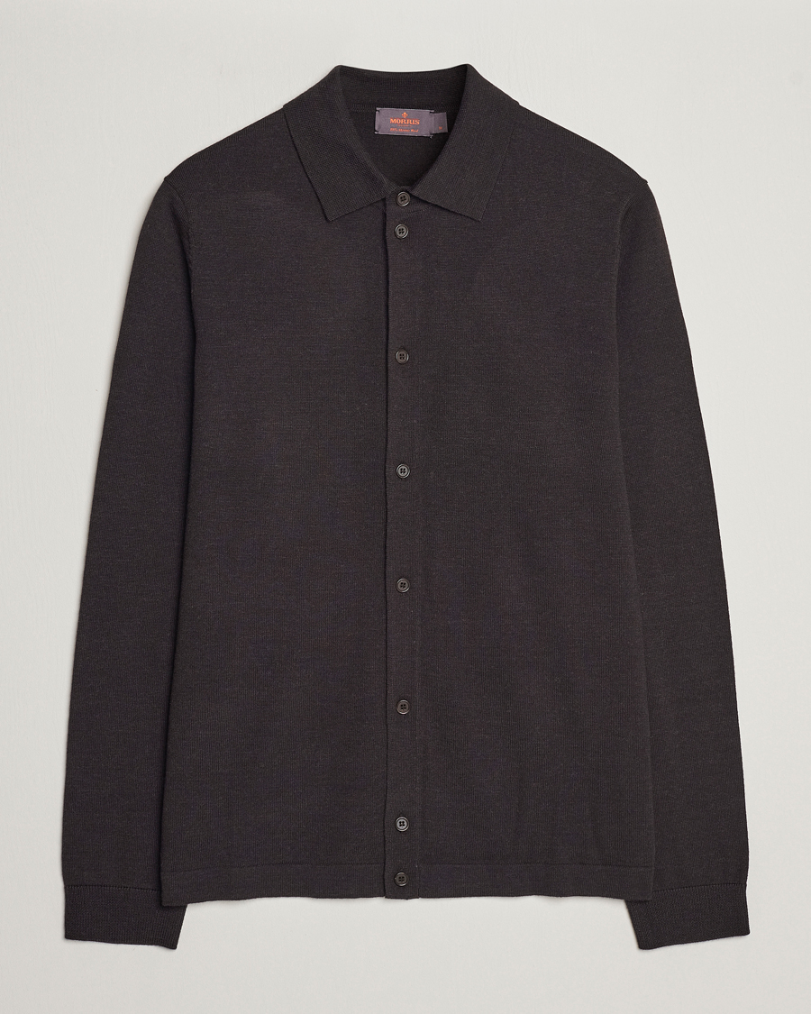 Homme | Pulls Et Tricots | Morris | Merino Knitted Shirt Brown