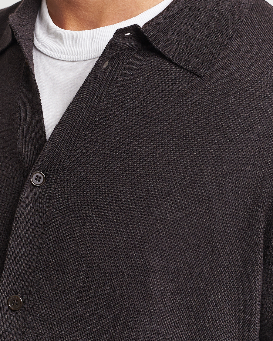 Homme | Pulls Et Tricots | Morris | Merino Knitted Shirt Brown