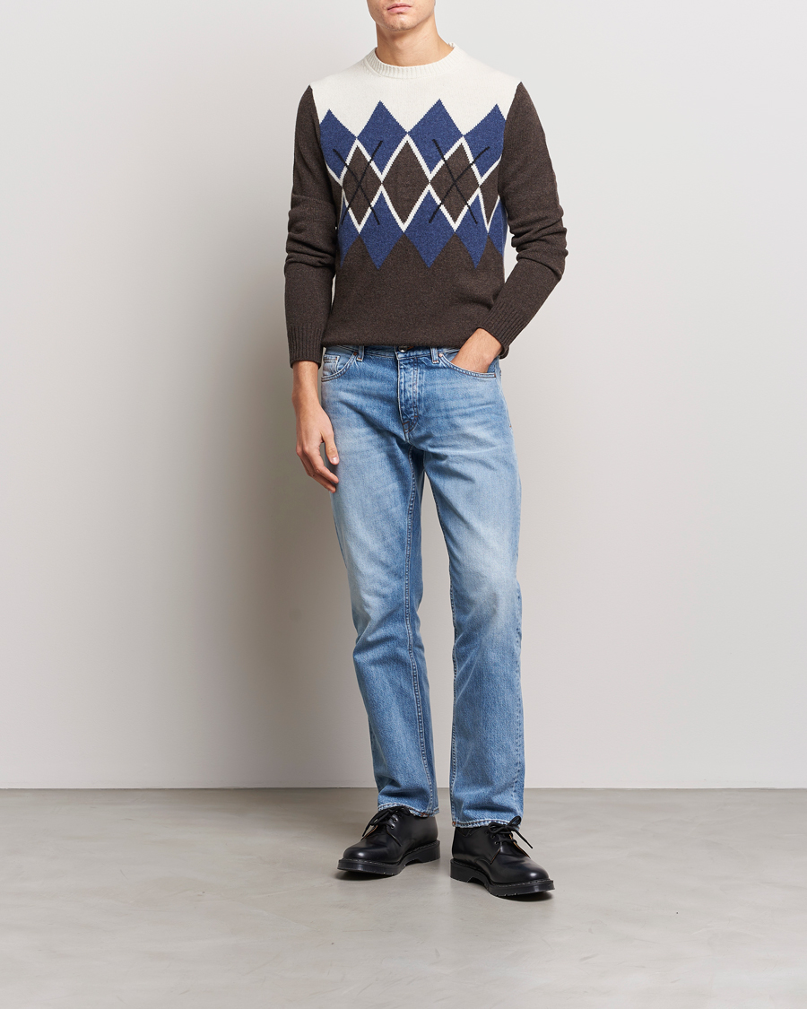 Homme | Pulls Et Tricots | Morris | Ayle Argyle Crew Neck Brown