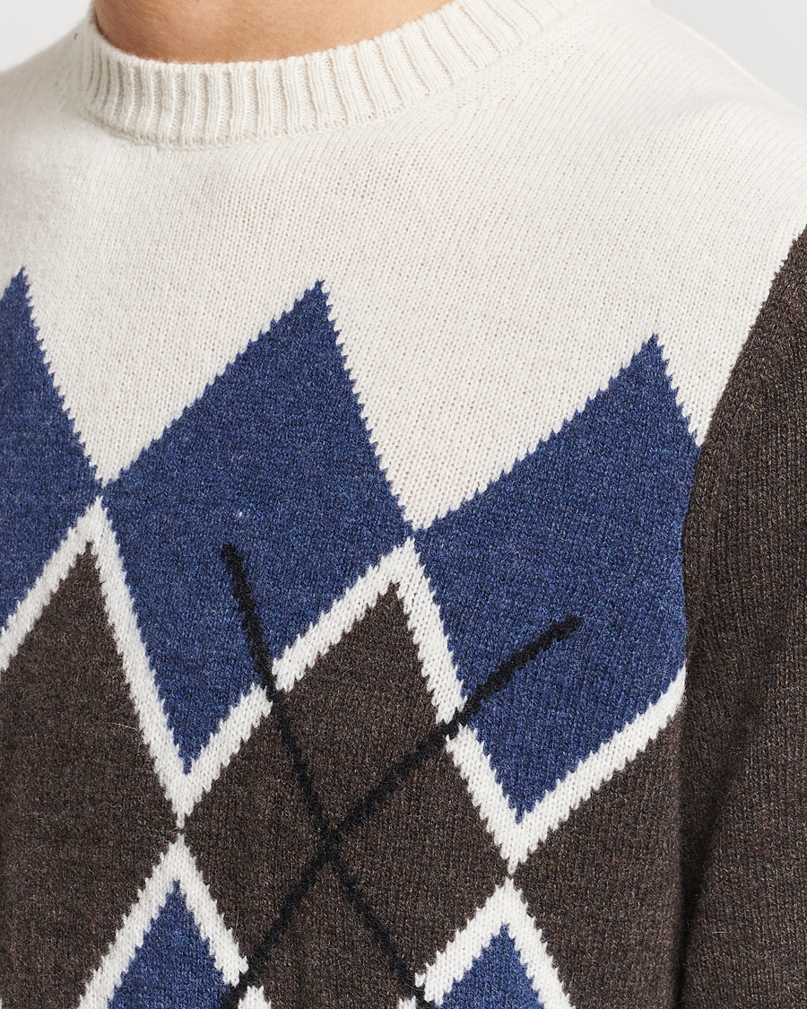 Homme | Pulls Et Tricots | Morris | Ayle Argyle Crew Neck Brown