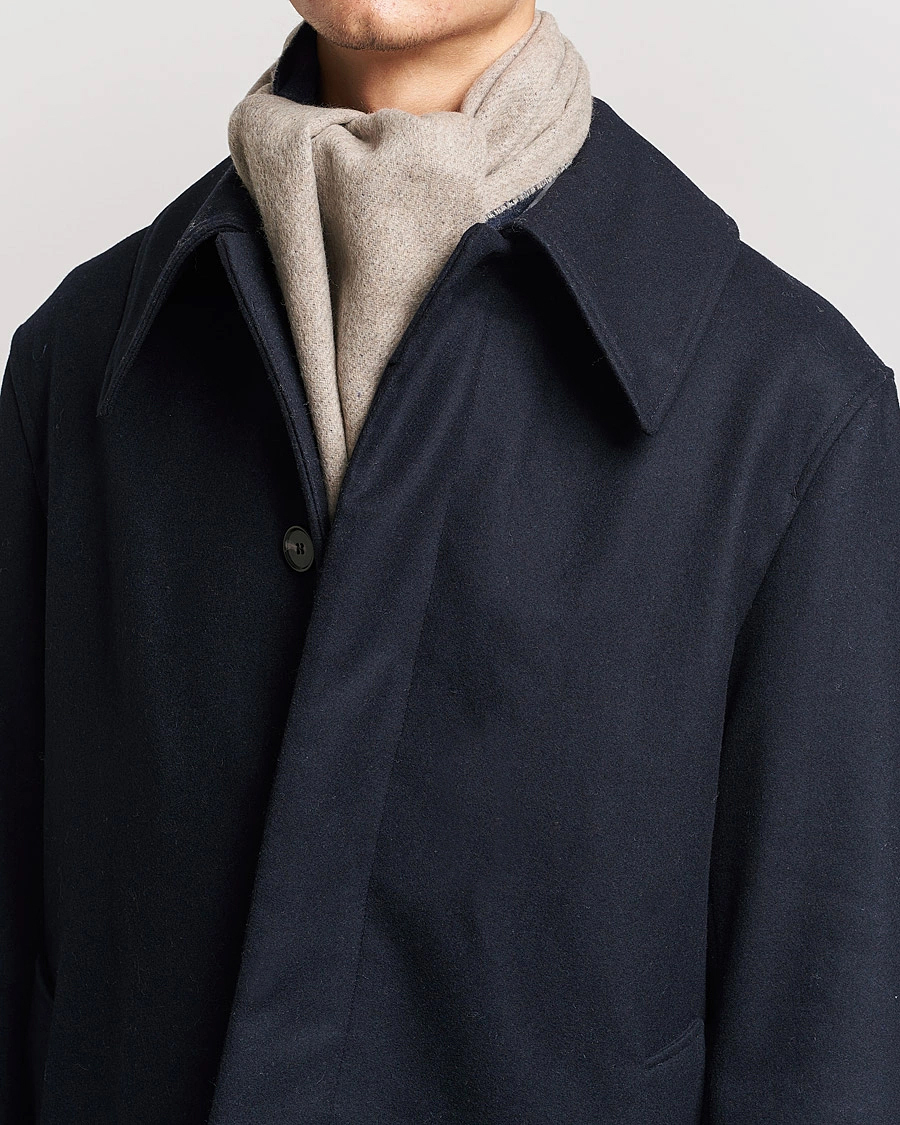 Homme |  | Morris | Double Face Wool Scarf Navy