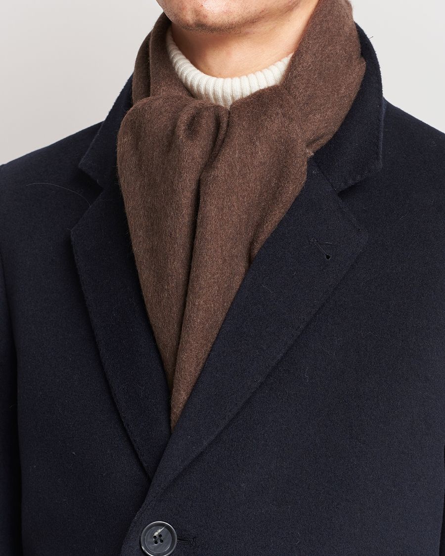 Homme |  | Morris | Double Face Wool Scarf Brown
