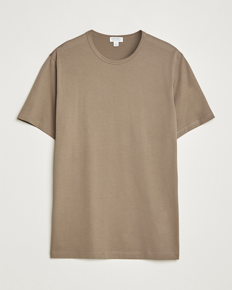 Homme | T-shirts | Sunspel | Crew Neck Q82 Cotton T-Shirt Cedar