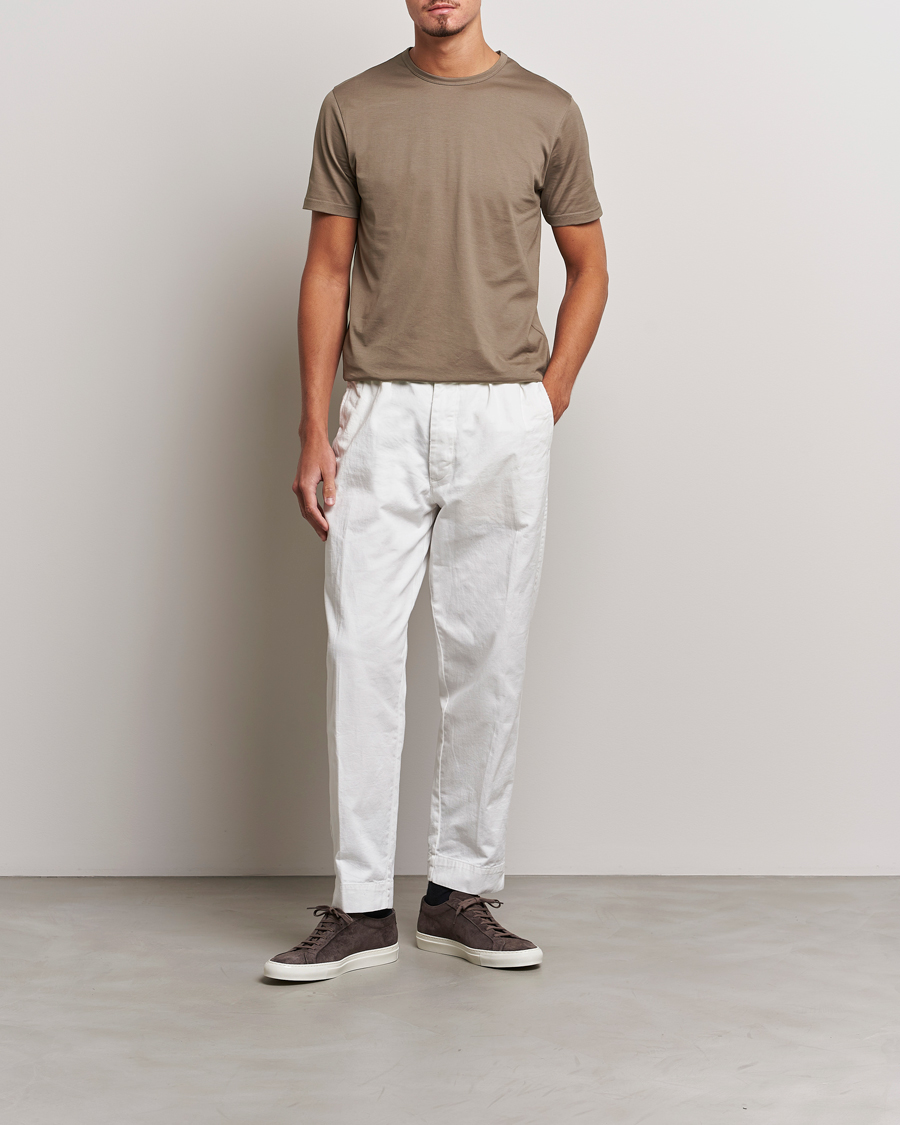 Homme | T-shirts | Sunspel | Crew Neck Q82 Cotton T-Shirt Cedar