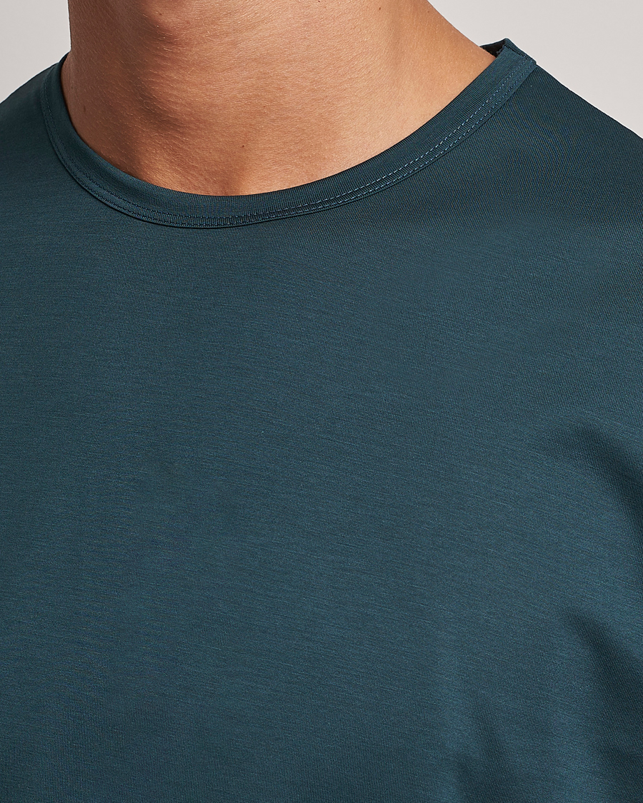 Homme | T-shirts | Sunspel | Crew Neck Q82 Cotton T-Shirt Peacock