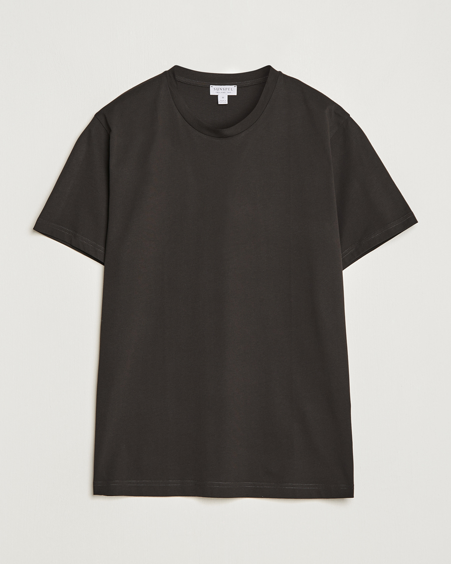 Homme | T-shirts | Sunspel | Riviera Midweight T-Shirt Coffee