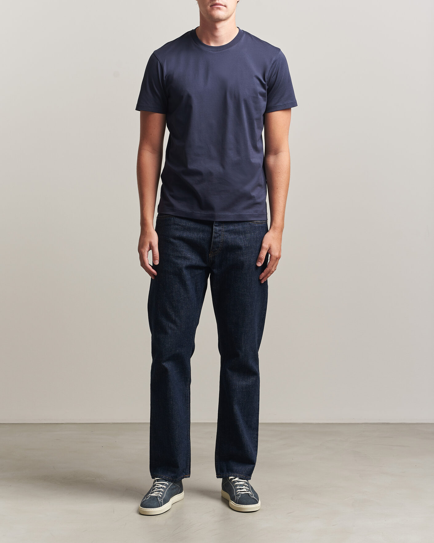 Homme | T-shirts | Sunspel | Riviera Midweight T-Shirt Navy