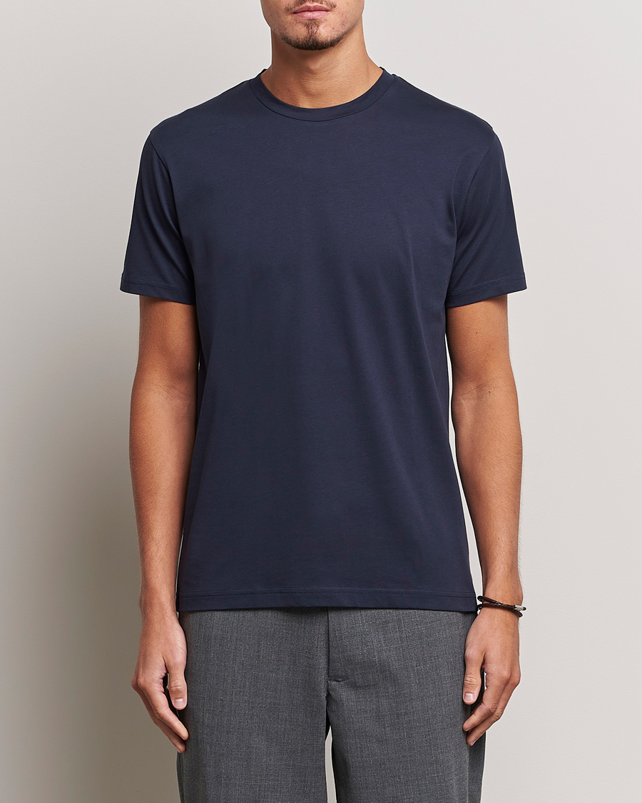 Homme | T-shirts À Manches Courtes | Sunspel | Riviera Midweight Tee Navy