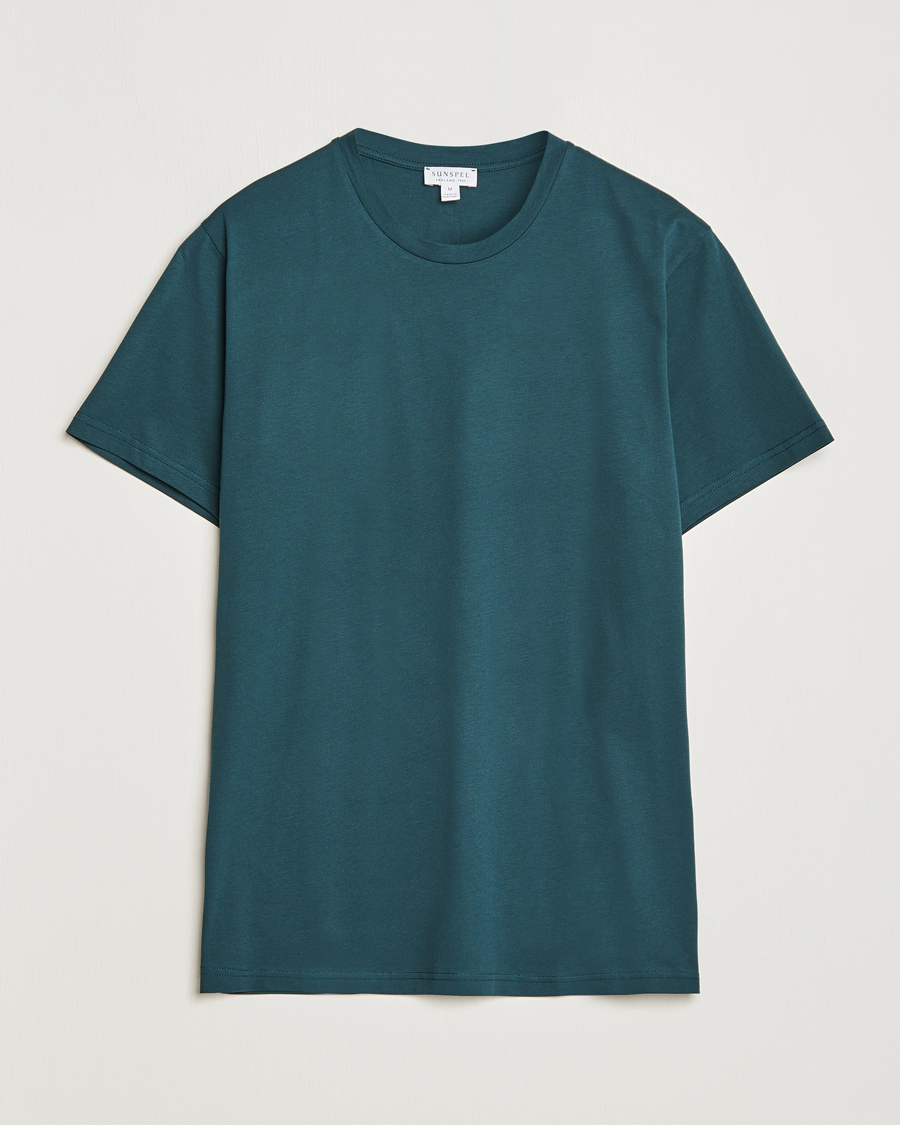 Homme | T-shirts | Sunspel | Riviera Midweight Tee Peacock