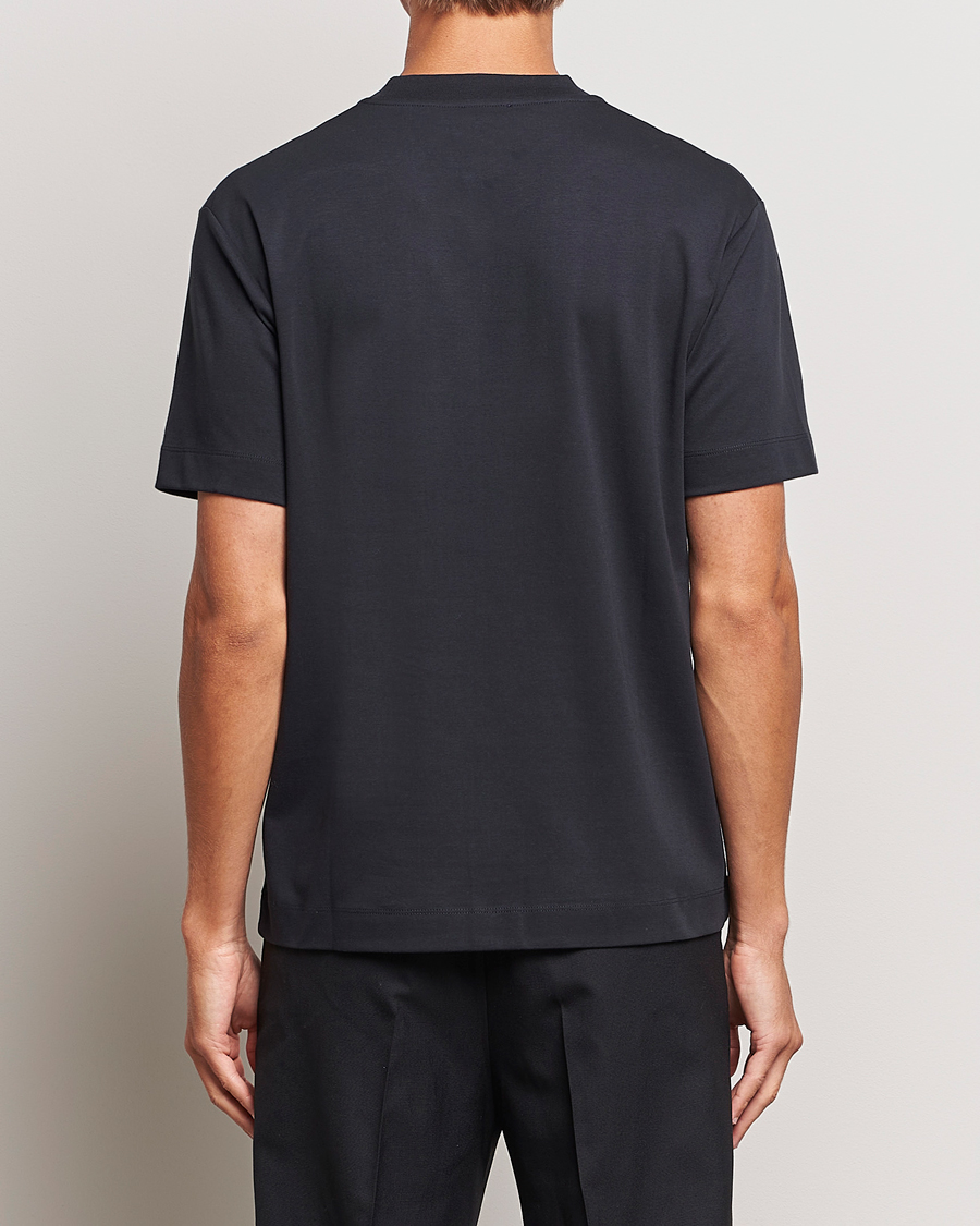 Homme | T-shirts | Sunspel | Heavyweight Mock Neck T-Shirt Black