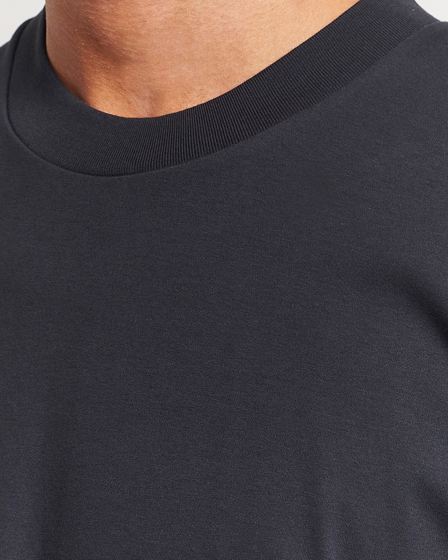 Homme | T-shirts | Sunspel | Heavyweight Mock Neck T-Shirt Black