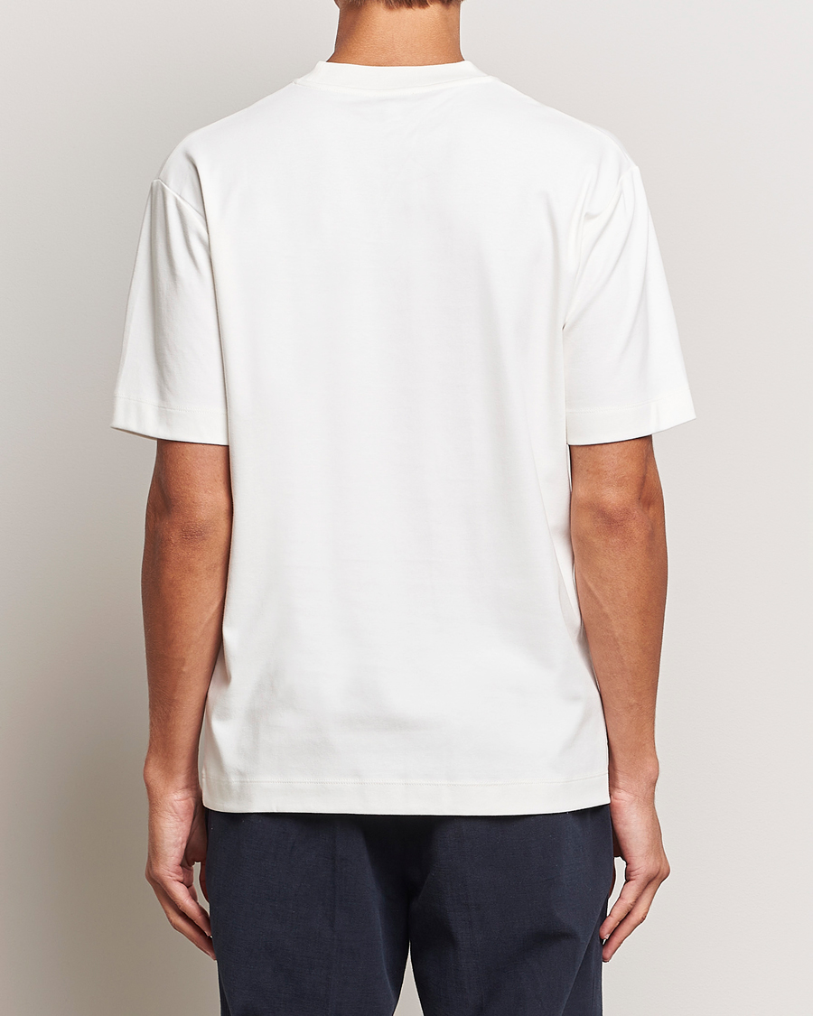 Homme | T-shirts | Sunspel | Heavyweight Mock Neck T-Shirt Ecru