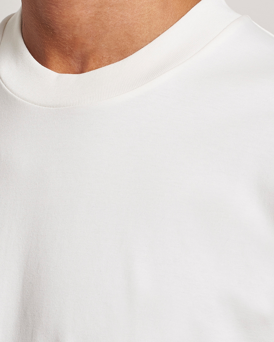 Homme | T-shirts | Sunspel | Heavyweight Mock Neck T-Shirt Ecru