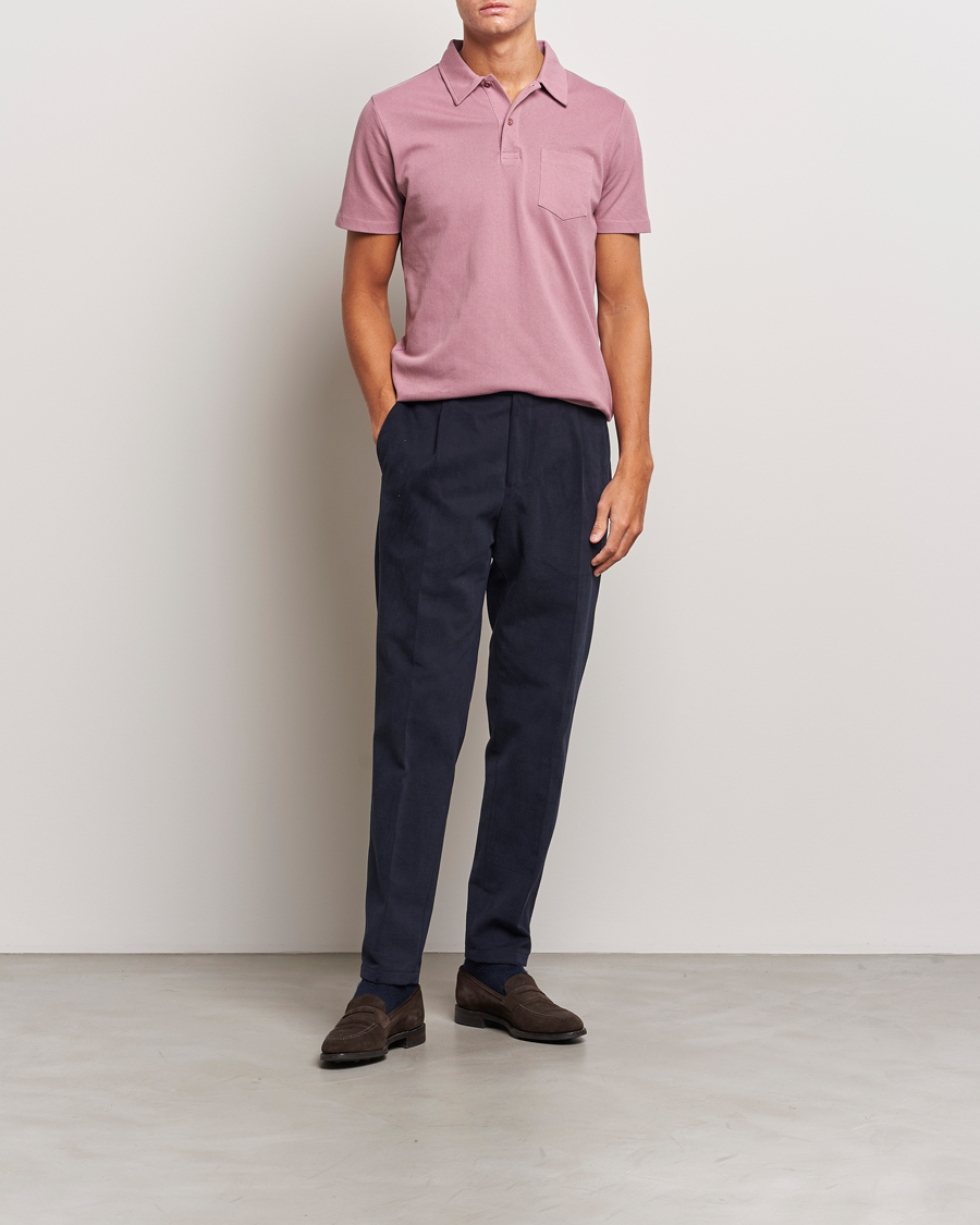 Homme | Polos | Sunspel | Riviera Polo Shirt Vintage Pink