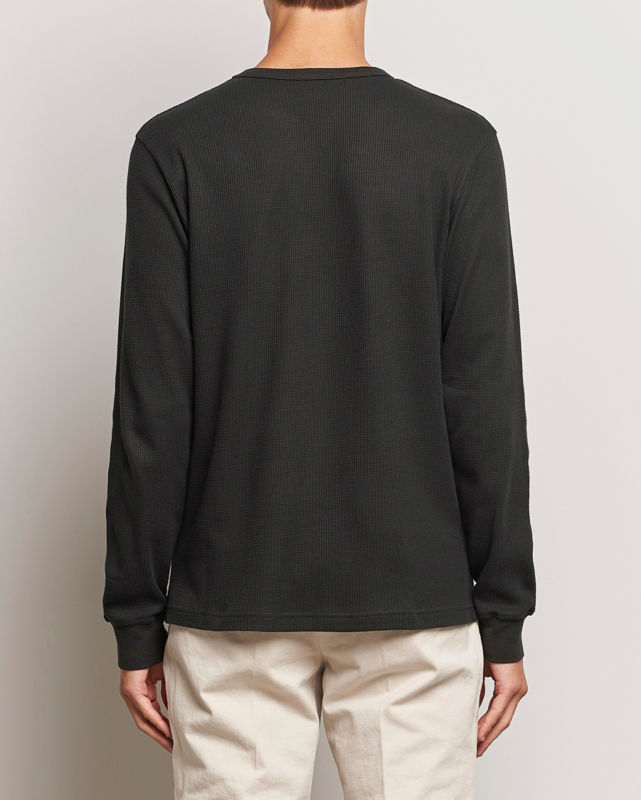 Homme | T-shirts | Sunspel | Long Sleeve Waffle T-Shirt Coffee