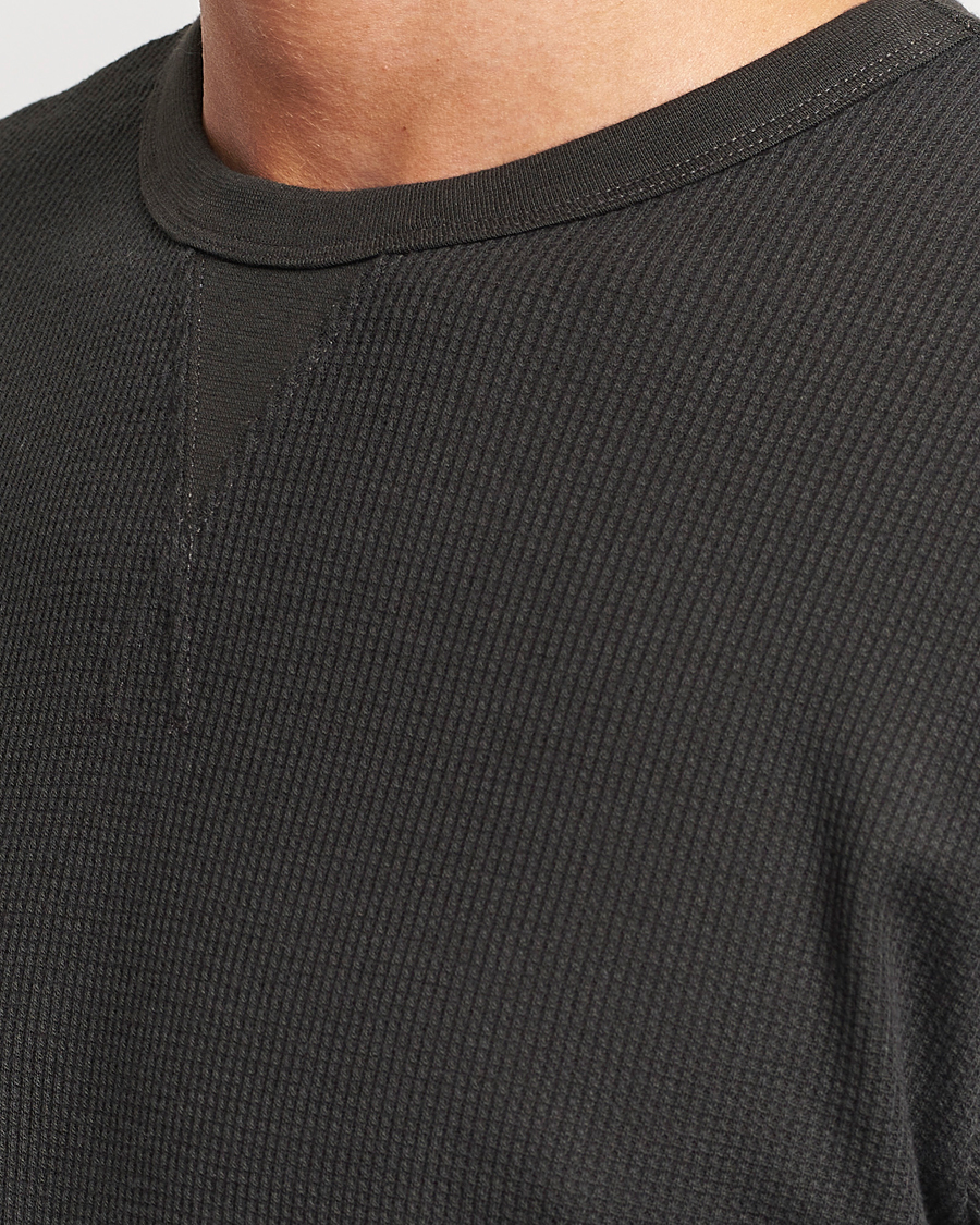 Homme | T-shirts | Sunspel | Long Sleeve Waffle T-Shirt Coffee