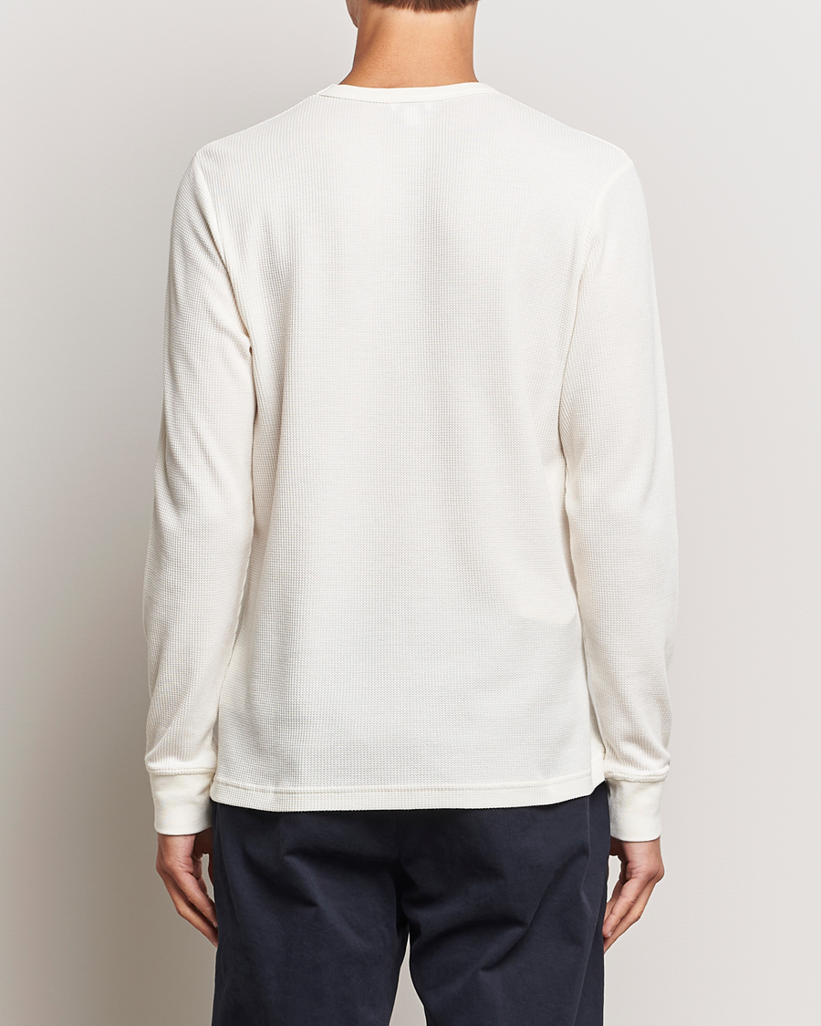 Homme | T-shirts | Sunspel | Long Sleeve Waffle T-Shirt Ecru