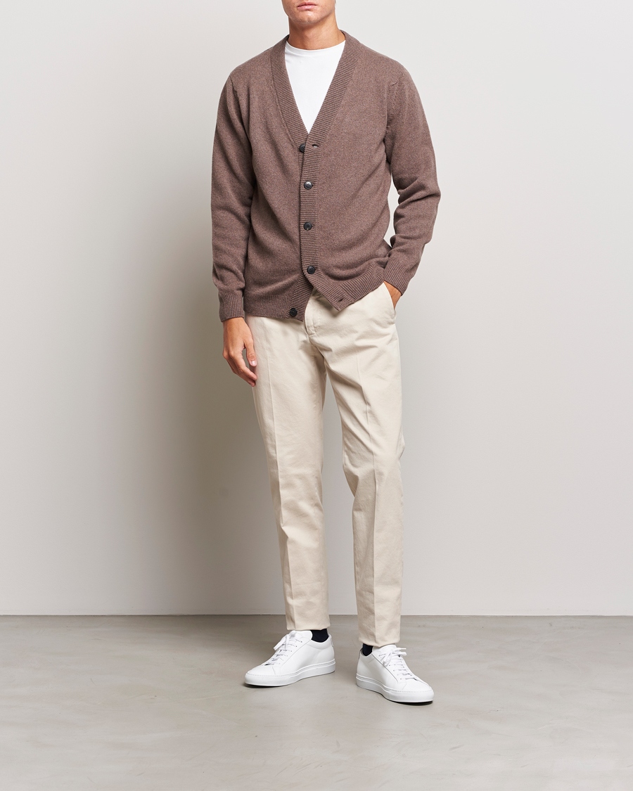 Homme | Pulls Et Tricots | Sunspel | Lambswool Cardigan Cedar