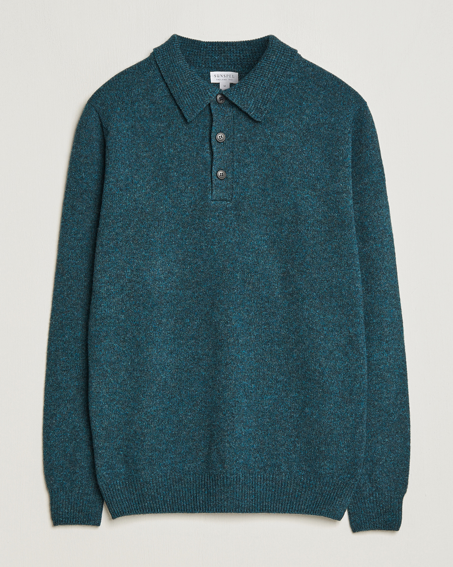Homme | Pulls Et Tricots | Sunspel | Lambswool Poloshirt Peacock