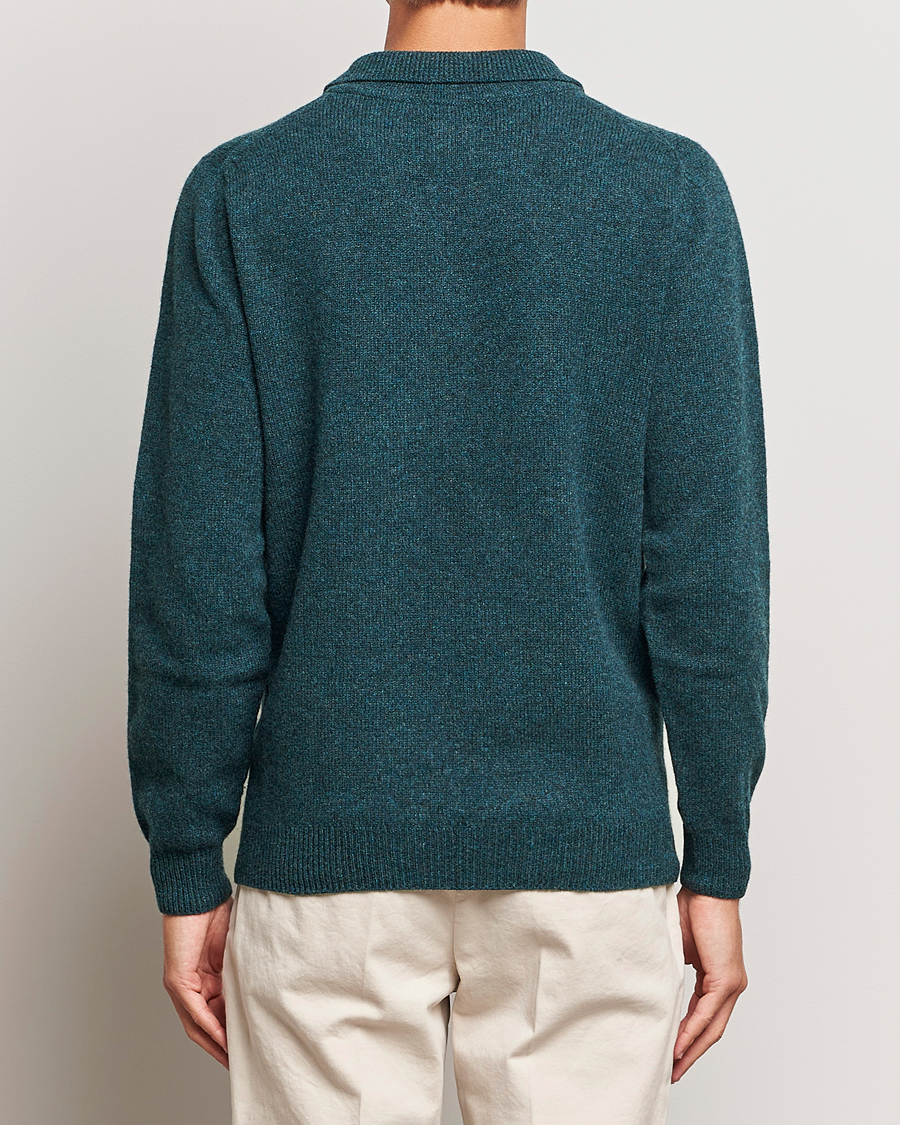 Homme | Pulls Et Tricots | Sunspel | Lambswool Poloshirt Peacock