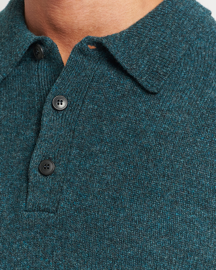 Homme | Pulls Et Tricots | Sunspel | Lambswool Poloshirt Peacock