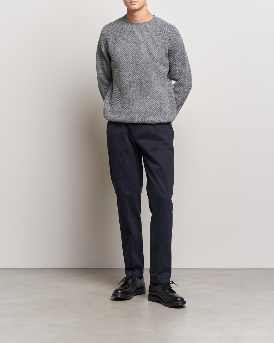 Homme | Pulls Et Tricots | Sunspel | Textured Lambswool Jumper Mid Grey Twist