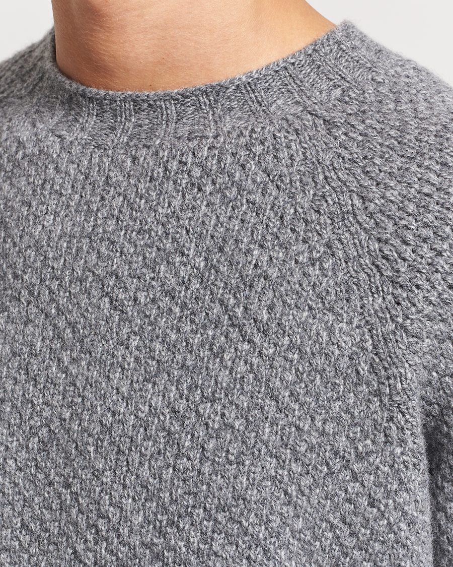 Homme | Pulls Et Tricots | Sunspel | Textured Lambswool Jumper Mid Grey Twist