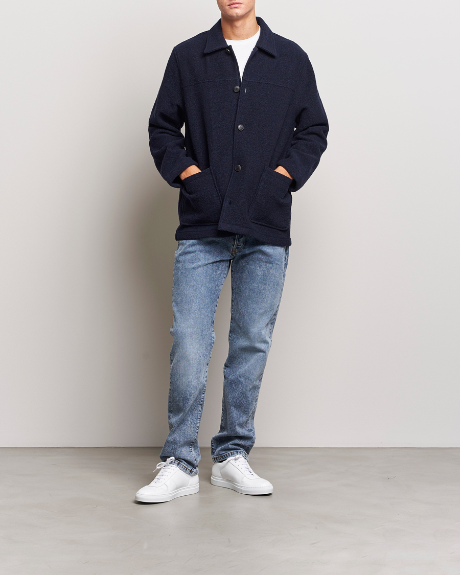 Homme | Manteaux Et Vestes | Sunspel | Double Faced Chore Jacket Navy