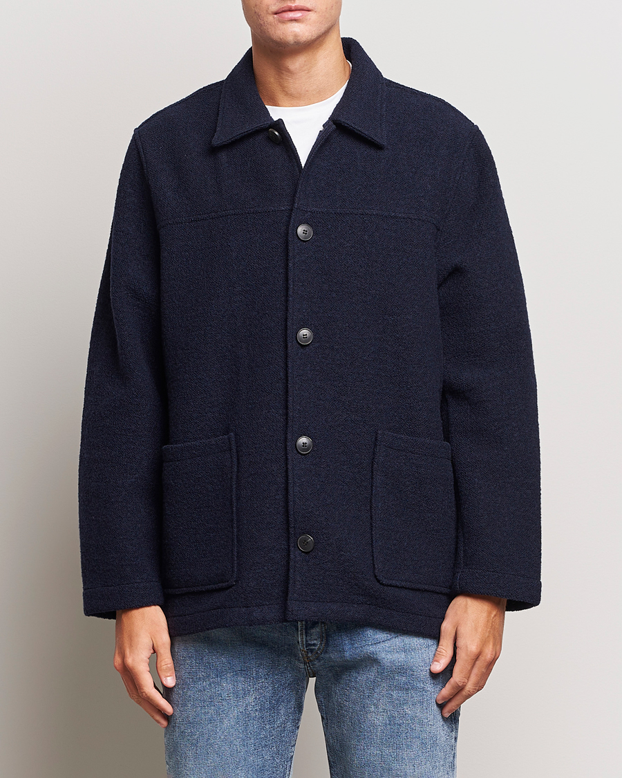 Homme | Manteaux Et Vestes | Sunspel | Double Faced Chore Jacket Navy