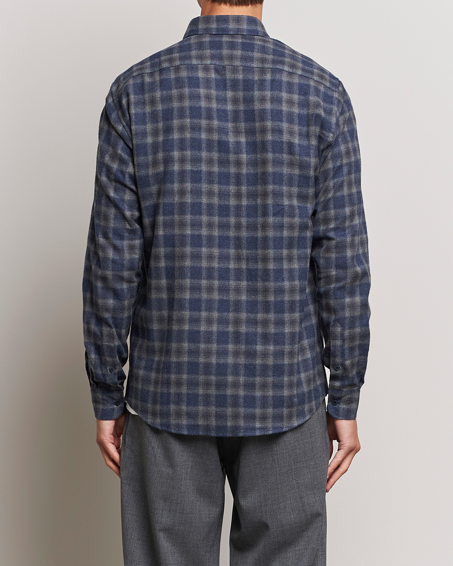 Homme | Chemises | Sunspel | Brushed Cotton Flannel Shirt Grey/Blue Check