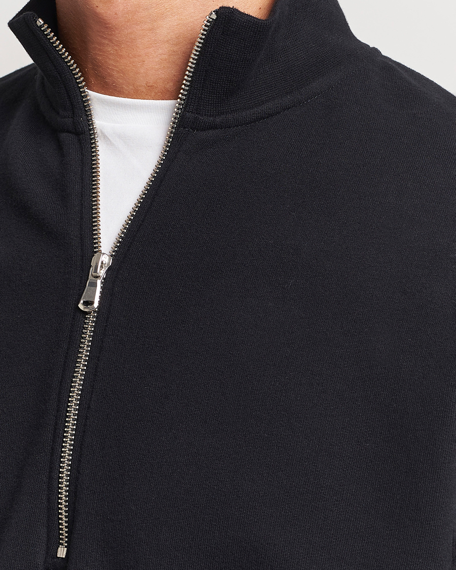 Homme | Pulls Et Tricots | Sunspel | Loopback Half Zip Sweatshirt Black