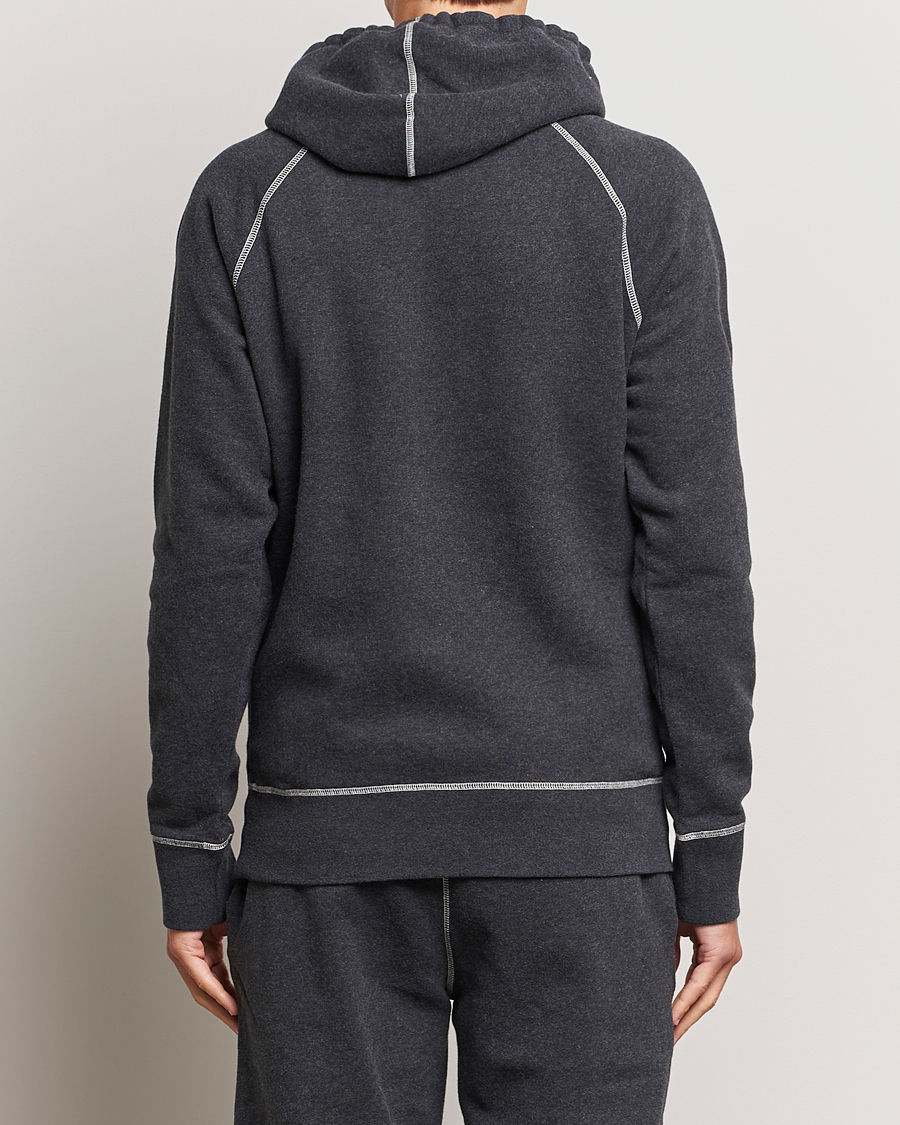 Homme | Pulls Et Tricots | Sunspel | Fleeceback Hoodie Charcoal Melange