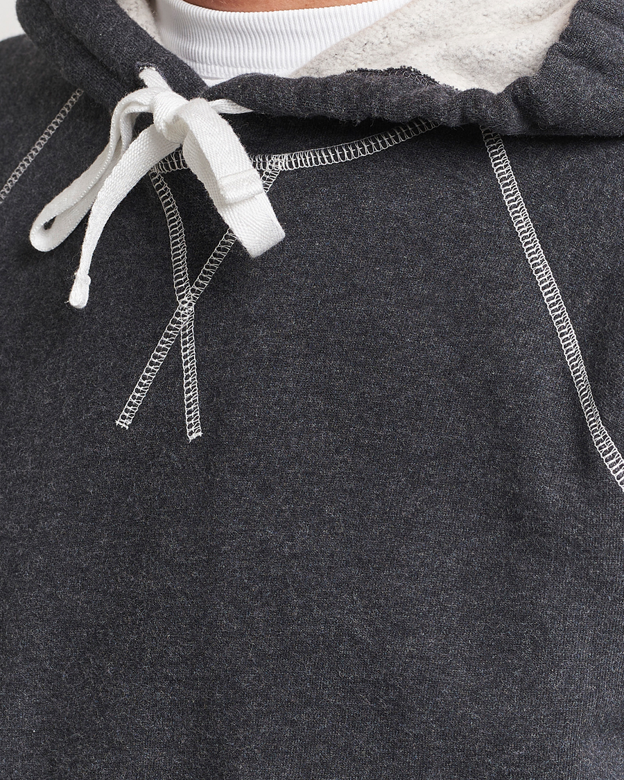 Homme | Pulls Et Tricots | Sunspel | Fleeceback Hoodie Charcoal Melange