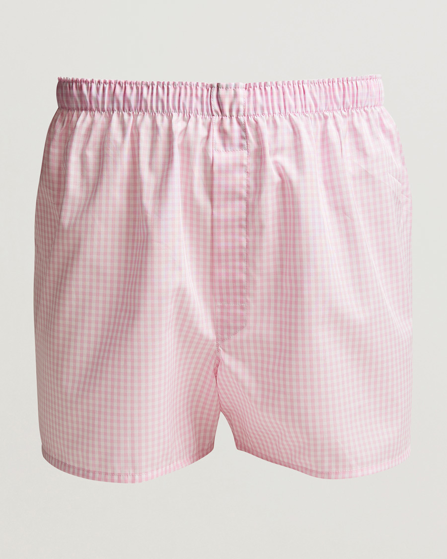 Homme | Sous-Vêtements Et Chaussettes | Sunspel | Cotton Gingham Boxer Pink