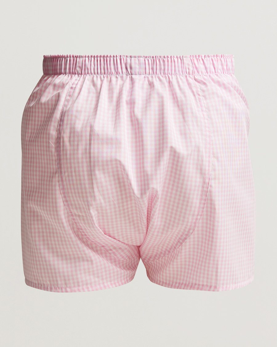 Homme | Sous-Vêtements Et Chaussettes | Sunspel | Cotton Gingham Boxer Pink