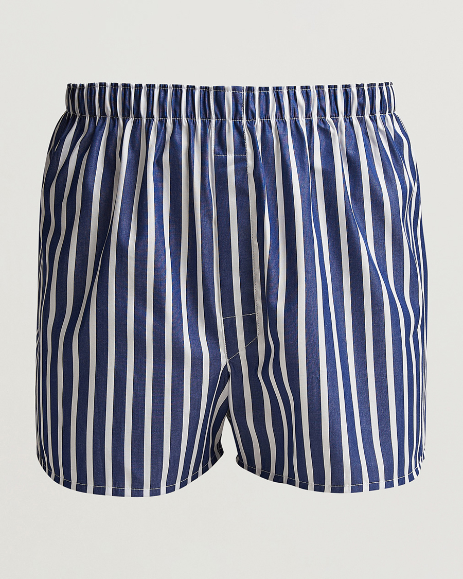Homme | Sous-Vêtements Et Chaussettes | Sunspel | Cotton Gingham Boxer White/Navy