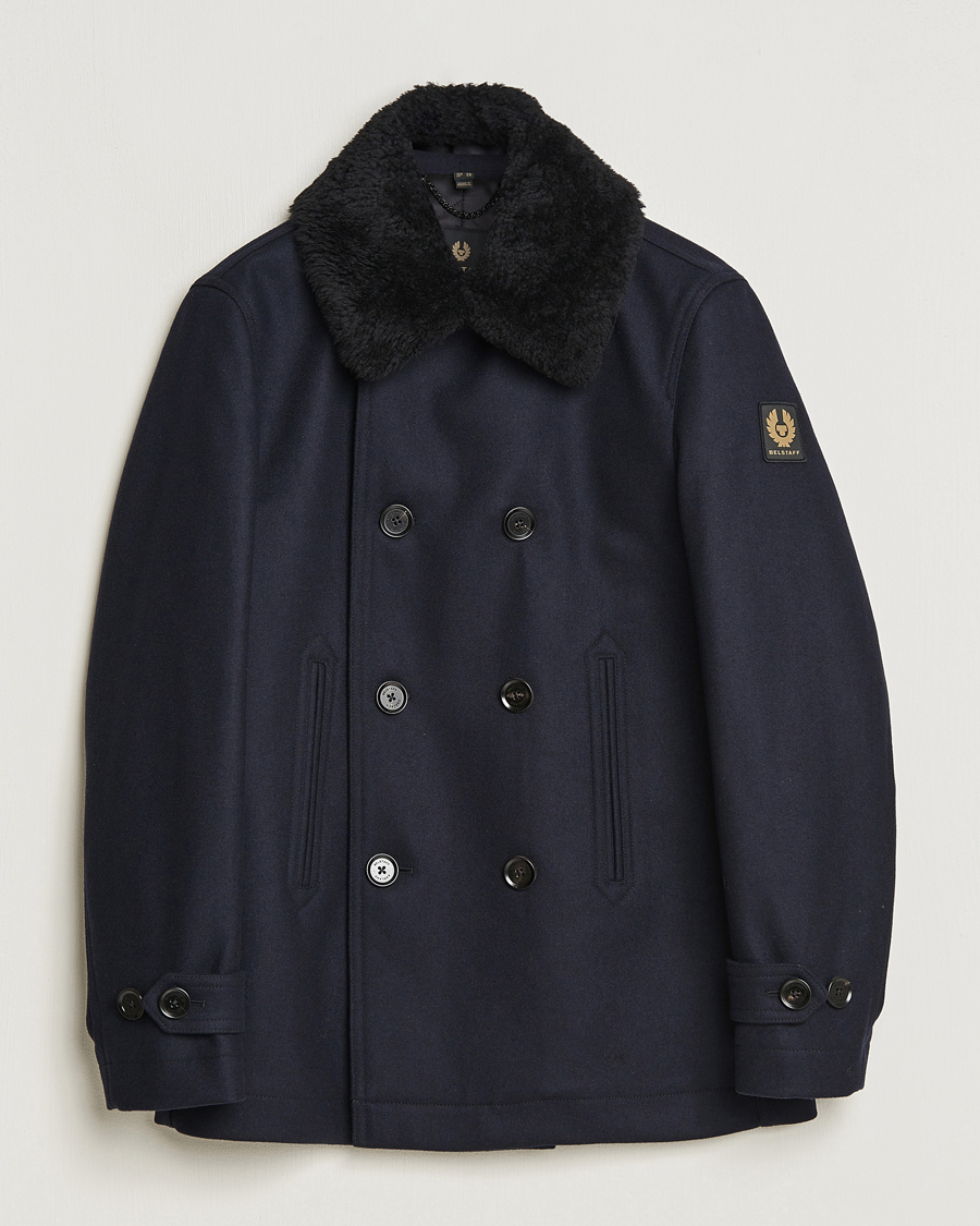 Homme | Manteaux Et Vestes | Belstaff | Ashridge Sherling Wool Peacoat Dark Ink