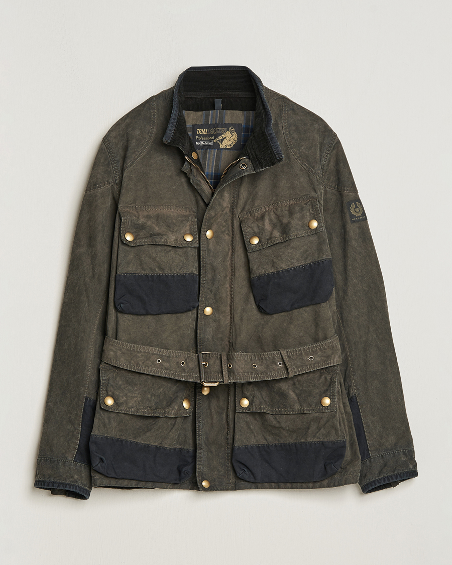 Homme | Manteaux Et Vestes | Belstaff | Patched Washed Waxed Trailmaster Fossil
