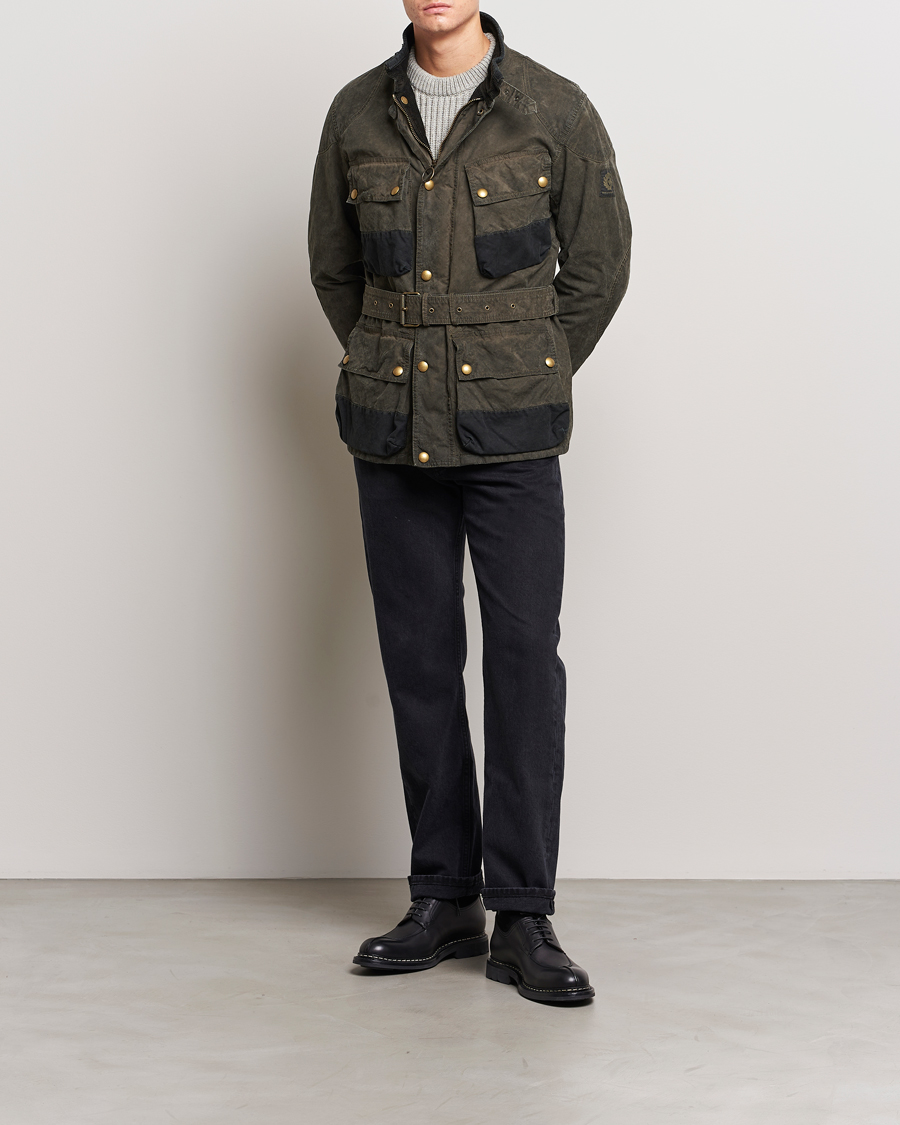 Homme | Manteaux Et Vestes | Belstaff | Patched Washed Waxed Trailmaster Fossil