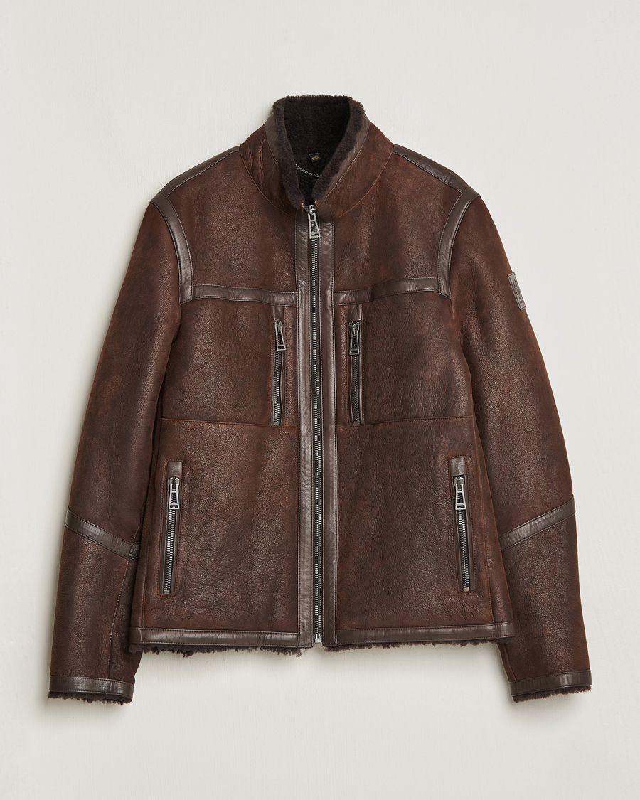 Homme | Manteaux Et Vestes | Belstaff | Tundra Sherling Leather Jacket Earth Brown