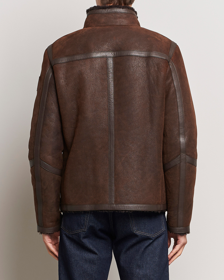 Homme | Manteaux Et Vestes | Belstaff | Tundra Sherling Leather Jacket Earth Brown