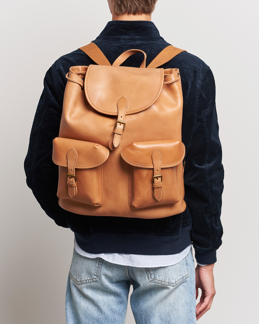 Homme |  | Polo Ralph Lauren | Heritage Leather Backpack Tan