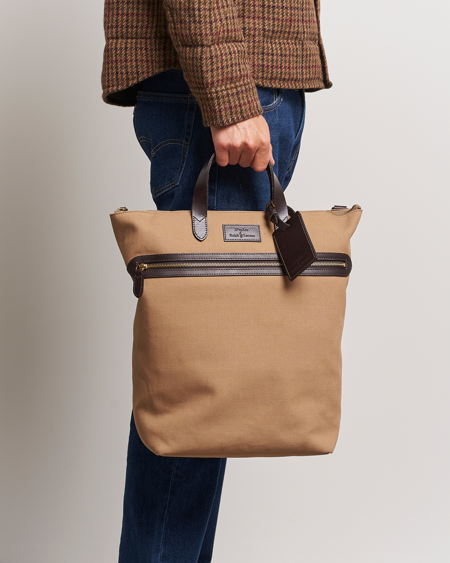 Homme | Tote bags | Polo Ralph Lauren | Canvas Totebag Tan