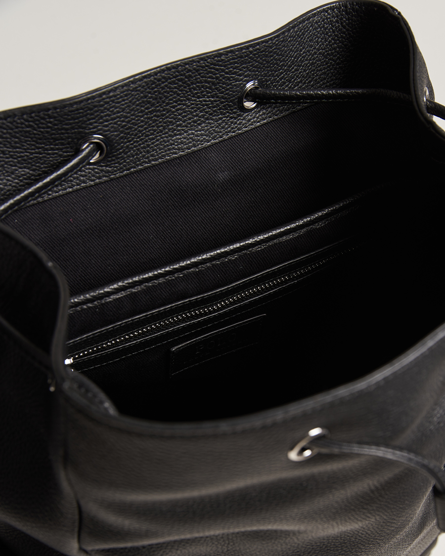 Homme | Polo Ralph Lauren Flap Leather Backpack Black | Polo Ralph Lauren | Flap Leather Backpack Black